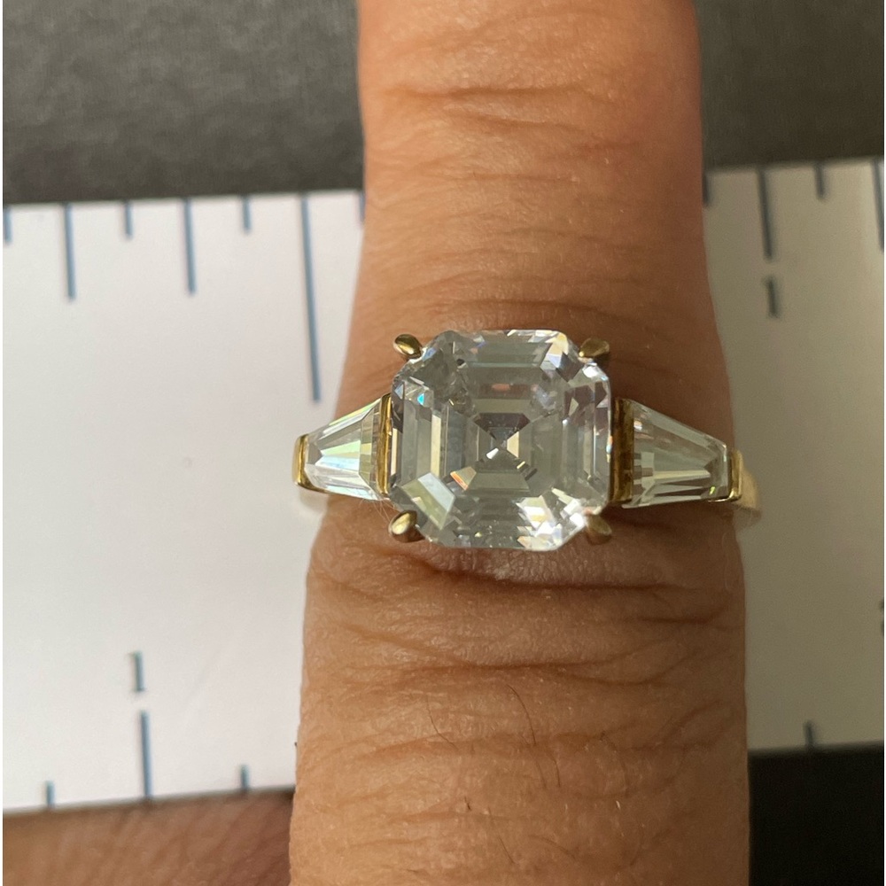 Diamonique Ascher + Baguette Yellow gold 8